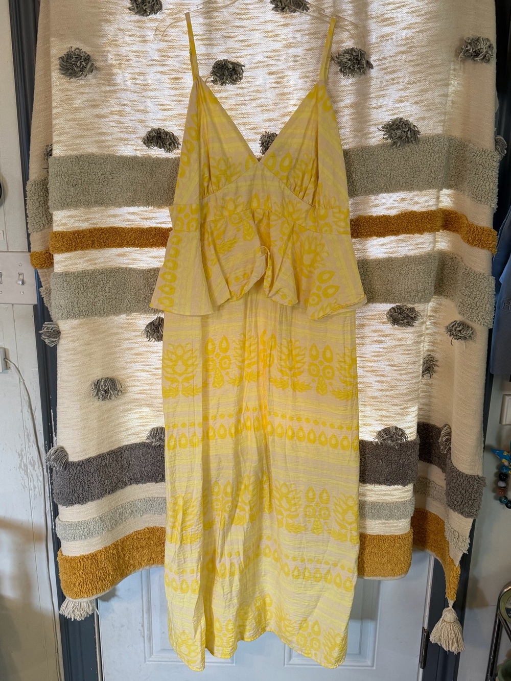 Future Collective Jenny K Lopez Dress Sz 18 - Yellow Empire Waist Maxi Long